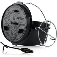 BBQ-Toro Grilltopf Dutch Oven DO9UX, 9,0L Ultimate Gusseisen Kochtopf, PRO3+ Beschichtung, Gusseisen (4-tlg), 3-fach eingebrannt mit PRO3+ Verfahren