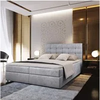 Masseno Boxbett GLOS 160x200 cm mit Bonell Matratze und Topper, Doppelbett, Polsterbett mit Kopfteil, Boxspringbett