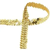maDDma Bastelband 6m elastisches Paillettenband 20mm mehrreihige Paillettenborte, gold