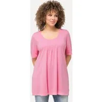 Ulla Popken T-Shirt T-Shirt Zierfalten A-Linie Rundhals Halbarm Modal