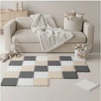 LittleTom Puzzlematte ab dem 1. Tag - 27 Teile Baby Spielmatte - 30 x 30 Kinder Krabbelmatte, (27-tlg), Spielunterlage für Babys und Kleinkinder - Kinderzimmer Puzzleteppich