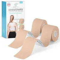 Health Press Kinesiologie-Tape 2 Rollen Profi Physio Tape & Sporttape Hautfreundlich (5cm x 5m) DERMATEST: SEHR GUT
