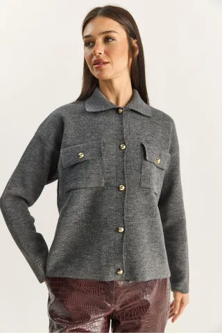 Polo-Kragen Cardigan