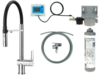 Neuesbad Spültischarmatur mit FLEXIBLE Auslauf, 2 Funktion SPRAY und WATER FILTER Set, Chrom NB1DEBRMF075M1