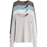The Set Langarmshirt The Set Langarmshirts mit Kontrast, 4er-Pack (4-tlg)