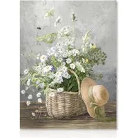 Dazzlewall Leinwandbild Gänseblümchen Leinwand Bilder Rustikale Blumen Poster Wohnzimmer