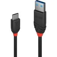 USB 3.2 Gen 2 Kabel, USB-A Stecker > USB-C Stecker, Black Line schwarz, 1 Meter