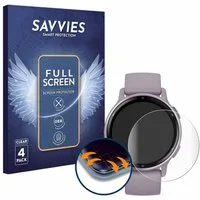 Savvies Displayschutzfolie Fullscreen Schutzfolie für Garmin vivoactive 5, 4 Stück, Displayschutz Folie Fullcover Klar Transparent