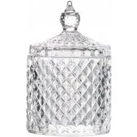 WestCraft Vorratsdose Glück im Glas - Diamant Bonboniere, Bonbondose, für Süßigkeiten, Glas, (2-tlg), transparent, Bonbonglas mit Glas Deckel, Vorratsglas wie im Kiosk