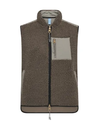 MOS MOSH - MMRowe Eli Teddy Vest dusty olive - Gr. - M