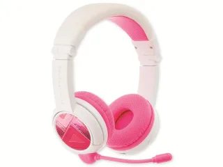 ONANOFF Bluetooth On-Ear Kopfhörer BuddyPhones School+, für Kinder, weiß/pink
