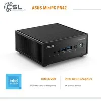 Asus Mini-PC ASUS PN42 Intel N200 Windows 11 Mini-PC (Intel N200, UHD Graphics, 8 GB RAM, 500 GB SSD, passiver CPU-Kühler)