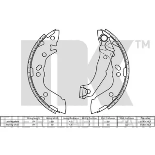 NK Bremsbackensatz hinten Hyundai H-1 Highway Santa Trajet