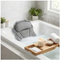 shop'n smile ideoon Badewannenkissen Ergonomisches Badewannenkissen Nackenkissen 6 Saugnäpfen & 4D Struktur, 1-tlg., 1er-Set & 2er-Set, Ergonomische Kopfstütze für Wanne & Spa, 42 x 44 x 7 cm