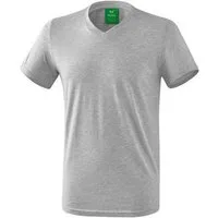 Erima T-Shirt Basic Style (100% Baumwolle, V-Ausschnitt) grau Herren
