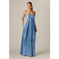 Adrianna Papell Abendkleid Foiled Chiffon Long Dress Fließendes, trägerloses Kleid mit Herzausschnitt