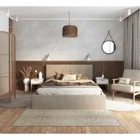 thematys Polsterbett Bett Stauraumbett 90x200, 120x200, 140x200, 160x200, 180x200cm (MADE IN EU - mit hochwertigem fein gewebter Stoff für einen zeitlosen Look, Bettrahmen, Bett, Optional mit Matratze bestellbar, mit großen gepolsterten Kopfteil, mit