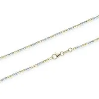 HOPLO Goldkette Goldkette Kugelkette 1,8 mm 19 cm 585 - 14 Karat Gelbgold und Weißgold, Made in Germany