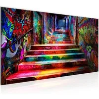 Runa Art XXL-Wandbild Wandbild Street Art Bilder Wanddeko Loft Graffiti, Treppen