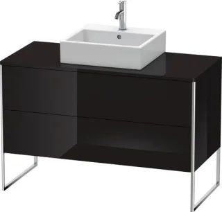Duravit XSquare Konsolenwaschtischunterbau bodenstehend Schwarz Hochglanz 1200x548x778 mm - XS492204 XS492204040