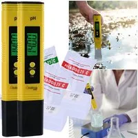 Casativo pH-Messgerät Digitales pH-Messgerät ATC LCD Tester Pool Aquarium Pool pH 0–14, (2-tlg., 1er-Set & 2er-Set), ph-Wert Testgerät mit großem LCD-Display/Batteriebtrieb