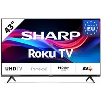 Sharp 4T-C43GJx LED-Fernseher (108 cm/43 Zoll, UHD 4K, rahmenloser 4K Ultra High Definition LED Sharp Roku TV mit DolbyVision)