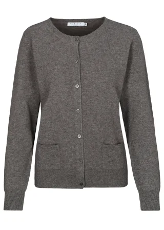 IN LINEA - NOS Cardigan, Rundhals 706 TAUPE MEL. - Gr. - 40