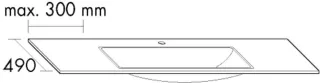 Burgbad Verlängerung rechtsseitig zu Keramik Waschtisch schwarz matt H:12mm, Tiefe:490mm, KBAW999RC0 KBAW999RC0038