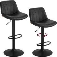 VASAGLE Barhocker Barstuhl, Küchenhocker, höhenverstellbar, um 360° drehbar (2 St., 2er Set), 46,5 x 43 x (88-108) cm (T x B x H), für Esszimmer, Küche