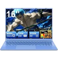 bvate Laptop 12GB 512GB 1TB SSD Espansione Notebook 16 Pollici N5095 Notebook (40,64 cm/16 Zoll, N5095, N5095, 12 GB, 512 GB SSD, 180° Scharnierdesign Notebook/Deutsche Tastaturaufkleber/Gaming Laptop)