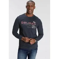 DELMAO Langarmshirt schmale Passform, bedruckt, Rundhalsausschnitt, aus Baumwolle