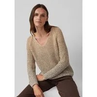 s.Oliver Longpullover Strickpullover Strickpullover mit V-Ausschnitt und Farbverlauf