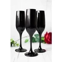 Sendez Sektglas 6 schwarze Sektgläser 200ml Sektkelche Sektglas Proseccoglas