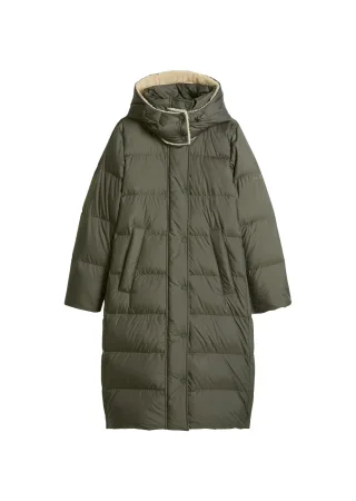 Marc OPolo Casual - Puffer-Daunenmantel mit Kapuze regular Dim Shadow - Gr. - 40