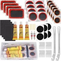 LuxusKollektion Fahrradständer 48-teiliges Fahrrad Flickzeug Set für Reifenreparatur & Notfall-Sets