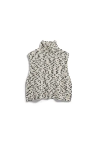 Armedangels - MOHAIR BLEND DOTS KNIT VEST oatmilk-black - Gr. - L