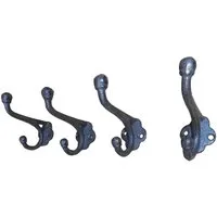 Deko-Impression Doppelhaken Haken-Set 4er Set stabile Doppelhaken Gusseisen Wandhaken Landhausstil, (4-St)