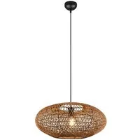 TRIO Leuchten LED Pendelleuchte mit Sisal Lampenschirm Ø 52cm, dimmbar, LED wechselbar, Warmweiß, große ausgefallene Boho Hängelampe Esstisch, Esszimmer-Lampe hängend