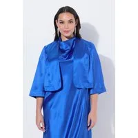 Ulla Popken Kurzjacke Satin-Bolero kurz ohne Verschluss Kelchkragen