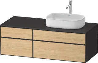 Duravit Zencha Konsolenwaschtischunterbau wandhängend Natur Eiche & Graphit Matt & Supermatt 1300x55 ZE4827030800000
