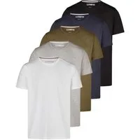 riverso T-Shirt Herren Basicshirt RIVDean 5er Set Pack Regular Fit (Vorteilspack, 5-tlg) Kurzarm Tee Shirt mit Rundhalsausschnitt aus 100% Baumwolle