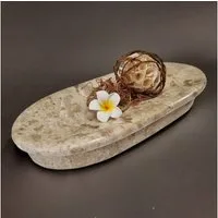 Kinaree Dekoschale Deko Schale länglich Marmor, Marmor, Naturstein, beige, poliert, oval