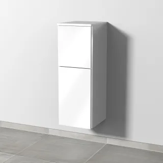 Sanipa 3way Mittelschrank mit 1 Tür und 1 Auszug, Weiß-Glanz, BS12478 BS12478