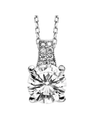 Julie Julsen Anhänger mit Kette 925 Silber rhodiniert Zirkonia weiß