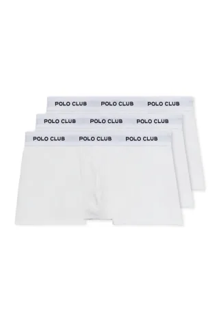 Pack mit drei Boxershorts weiß mit Polo Club Logo