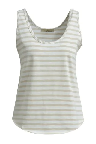 Smith&Soul - Basic Sweat Tanktop Striped sand - Gr. - XS