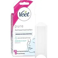 Veet Kaltwachsstreifen für Haarentfernung im Gesicht, 20 St., für sensible Haut, mit EASY-GELWAX TECHNOLOGIE