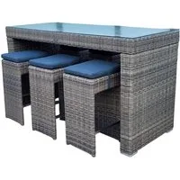 Ragnarök Möbel-Design Bartisch Bar Set Odin (Set, 1 Tisch mit 6 Bar-Hocker), gigantisches Maß, variabel nutzbar (Buffet oder Stehtisch)