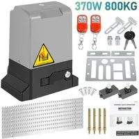 Clanmacy Schiebetorantrieb 370W Torantrieb Toröffner Motor 800kg Schiebetor Antrieb Komplett-Set, mit Gleitschiene, (IP44 wasserdicht, mit 2 orangen Schlüssel und 1 Fernbedienung), Betriebene Türen Eisenwaren
