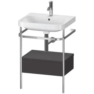 Duravit Happy D.2 Plus c-shaped Set mit Metallkonsole und Schubkasten Graphit Supermatt 575x490x850  HP4840O8080